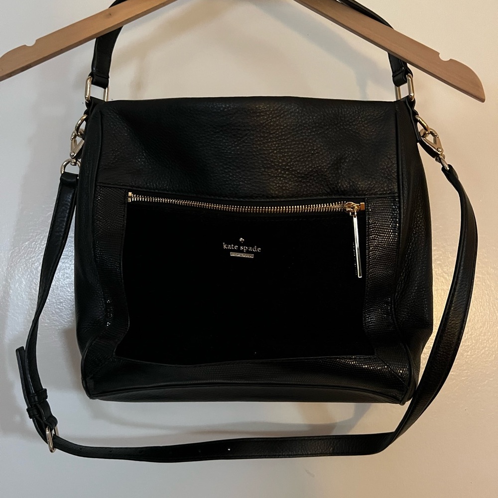 Kate Spade black bag with gold hardware, EUC